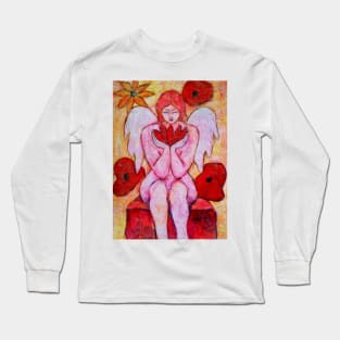 Zahra, Angel image part of an Angel oracle card deck - Renate van Nijen Long Sleeve T-Shirt